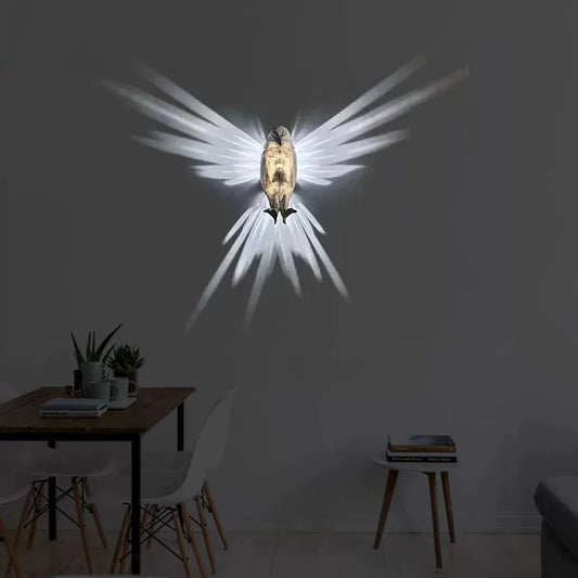 3D printed animal wall lamp LED owl wall sconce