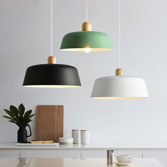 Nordic wood pendant light black wood hanging lamp kitchen