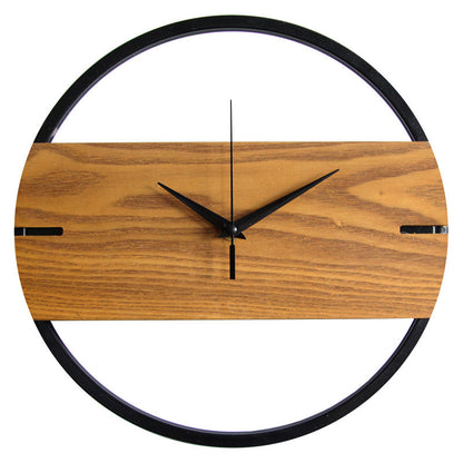 Nordic wood wall clock Silent quartz wall clock natural wood