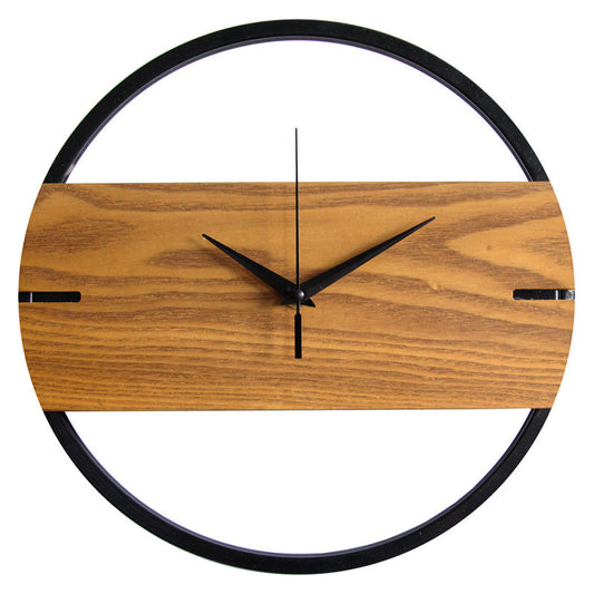 Nordic wood wall clock Silent quartz wall clock natural wood