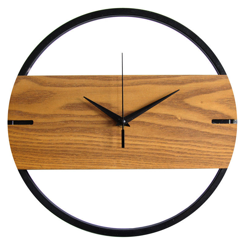 Nordic wood wall clock Silent quartz wall clock natural wood