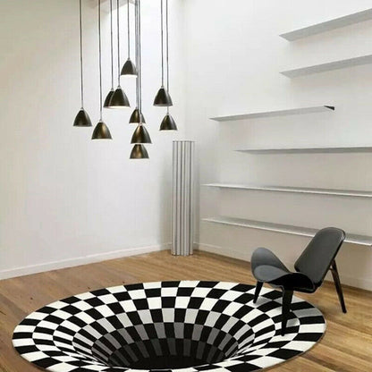 3D vortex illusion rug

black white optical illusion carpet