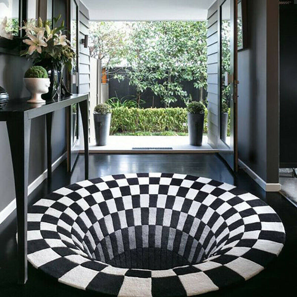 3D vortex illusion rug

black white optical illusion carpet
