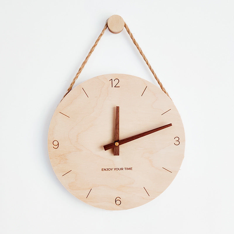 Nordic wooden wall clock  Scandinavian design wooden clock