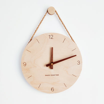 Nordic wooden wall clock  Scandinavian design wooden clock