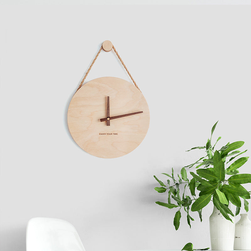 Nordic wooden wall clock  Scandinavian design wooden clock