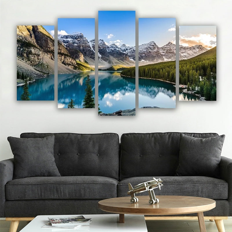 Lake mountain canvas wall art  moraine lake landscape print