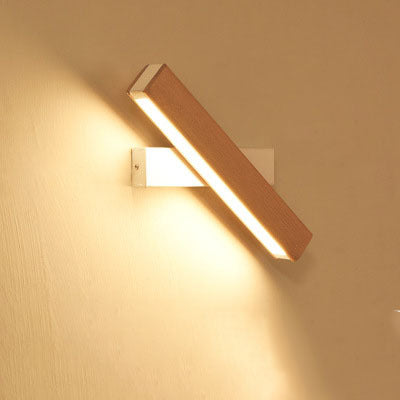 Wooden LED wall lamp living room adjustable wall lamp