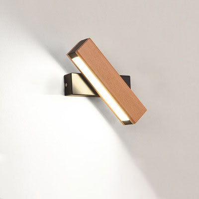 Wooden LED wall lamp living room adjustable wall lamp