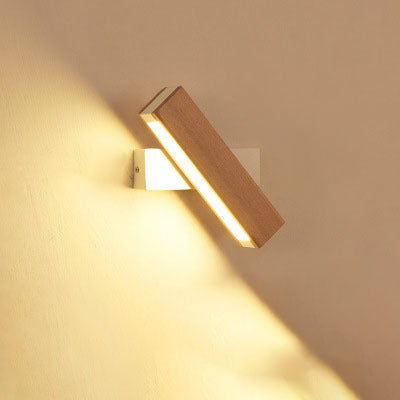 Wooden LED wall lamp living room adjustable wall lamp