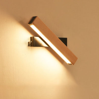 Wooden LED wall lamp living room adjustable wall lamp