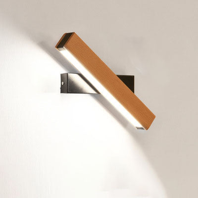 Wooden LED wall lamp living room adjustable wall lamp