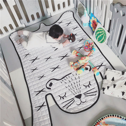 White tiger plush play mat kids floor mat tiger print