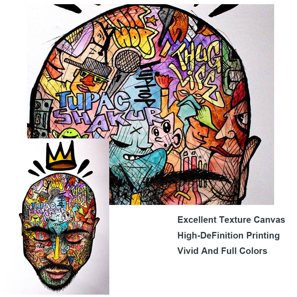 Urban graffiti portrait poster  hip‑hop wall art print