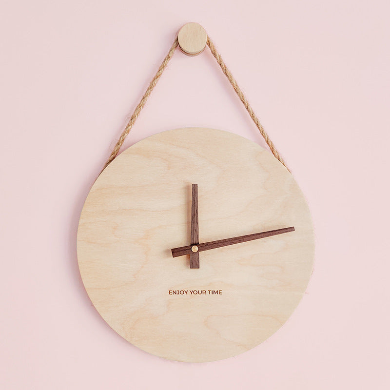 Nordic wooden wall clock  Scandinavian design wooden clock