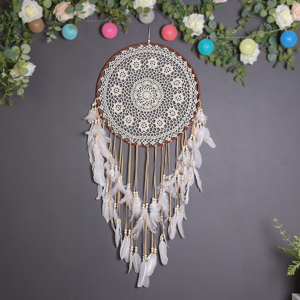 Boho dreamcatcher wall hanging  macramé dreamcatcher decor