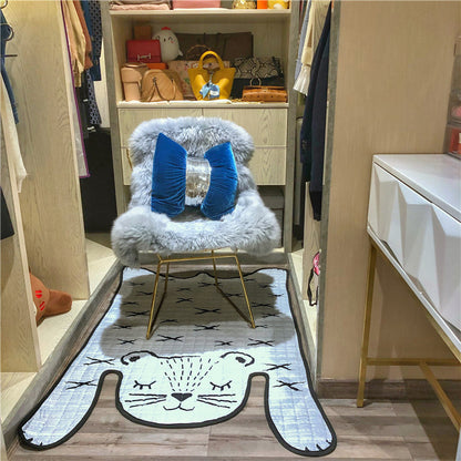 White tiger plush play mat kids floor mat tiger print