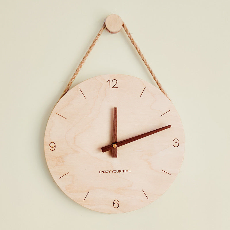 Nordic wooden wall clock  Scandinavian design wooden clock