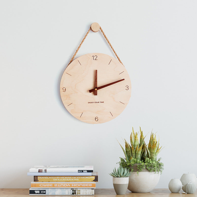 Nordic wooden wall clock  Scandinavian design wooden clock
