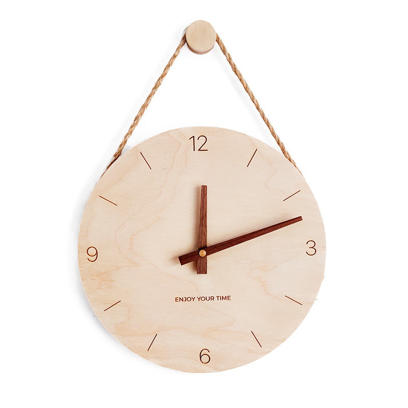 Nordic wooden wall clock  Scandinavian design wooden clock