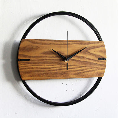 Nordic wood wall clock Silent quartz wall clock natural wood