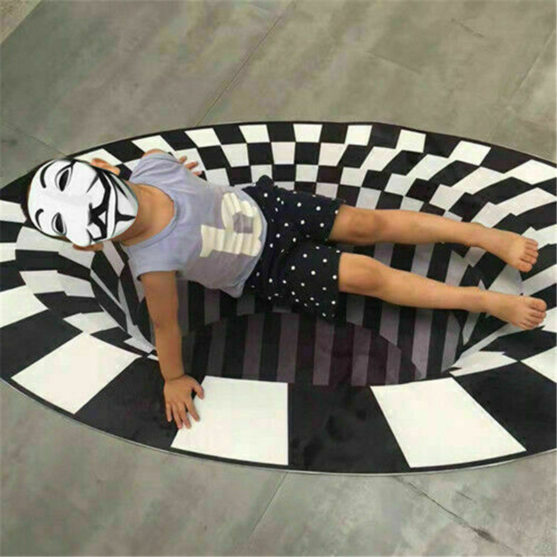 3D vortex illusion rug

black white optical illusion carpet