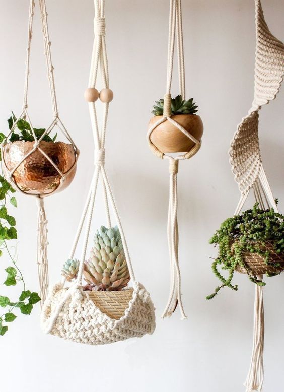 105 cm boho plant stand  tall boho planter holder 105 cm