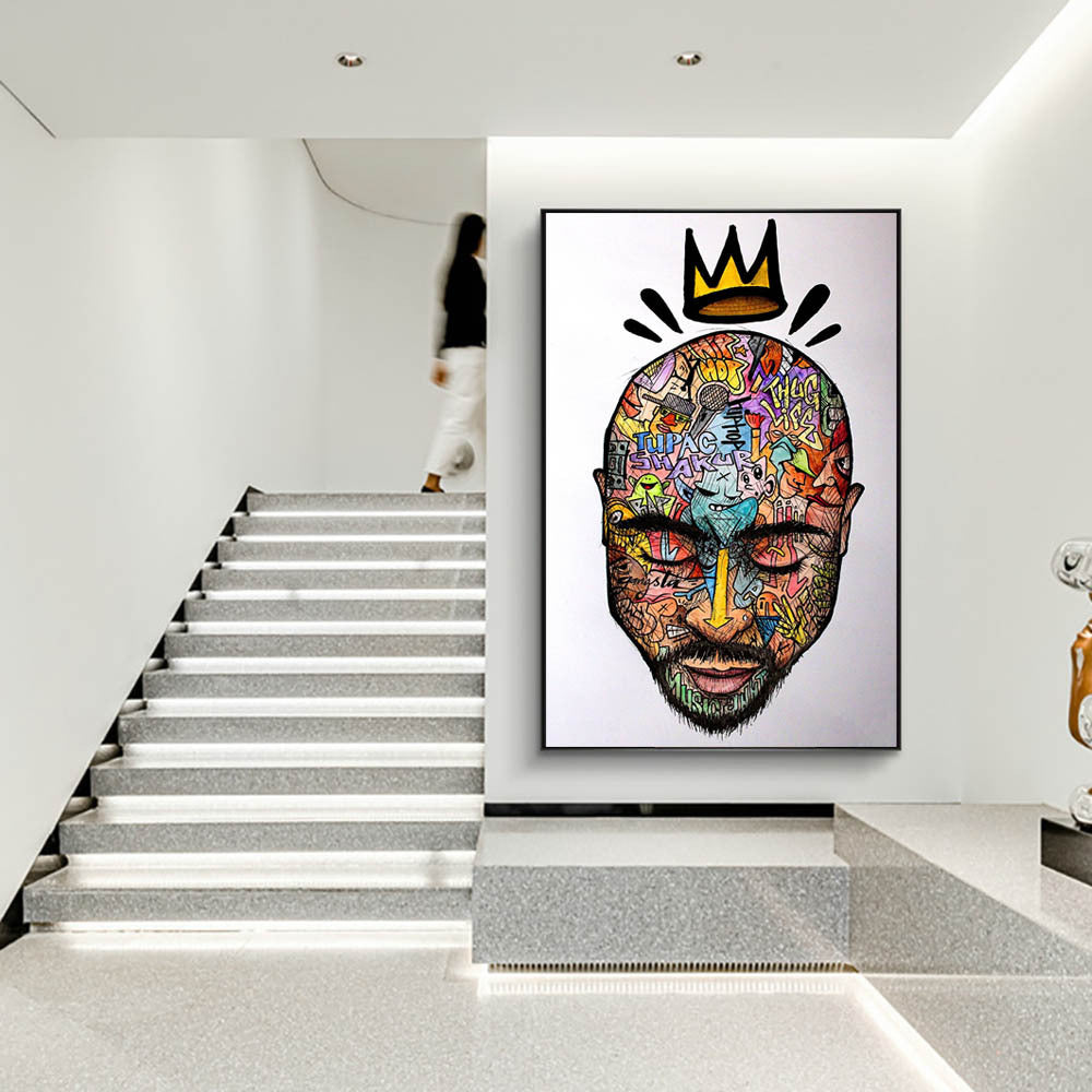 Urban graffiti portrait poster  hip‑hop wall art print