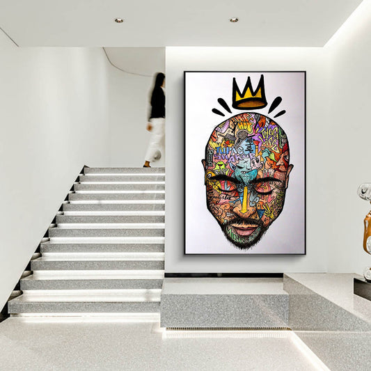 Urban graffiti portrait poster  hip‑hop wall art print