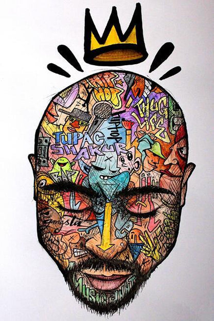 Urban graffiti portrait poster  hip‑hop wall art print