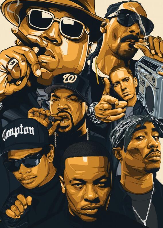 Urban graffiti portrait poster  hip‑hop wall art print