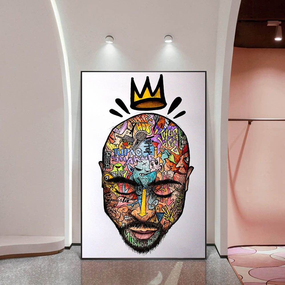 Urban graffiti portrait poster  hip‑hop wall art print