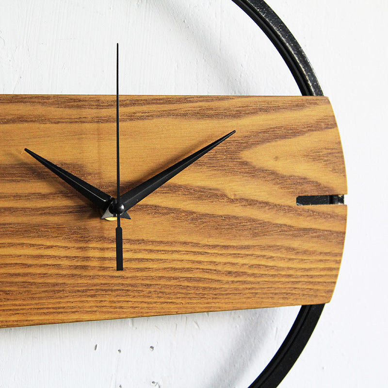 Nordic wood wall clock Silent quartz wall clock natural wood