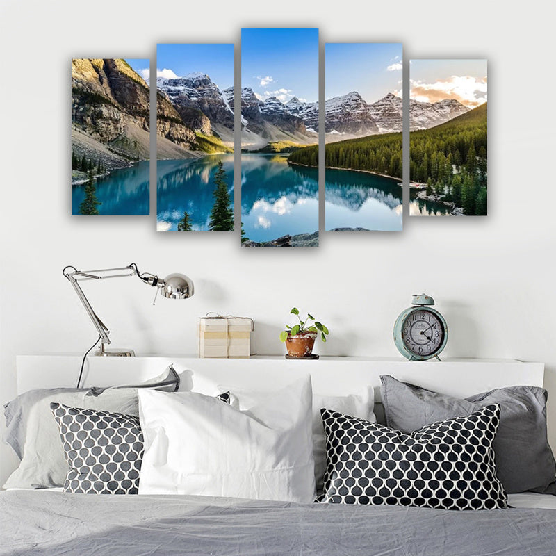 Lake mountain canvas wall art  moraine lake landscape print