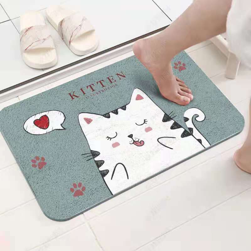Non slip absorbent bath mat  quick dry bathroom mat