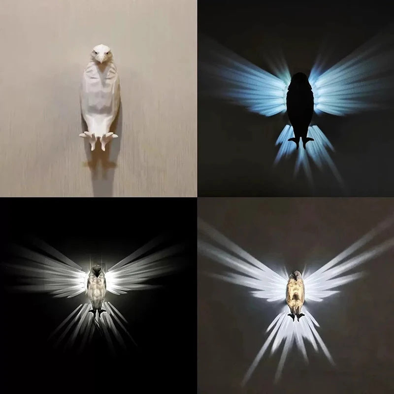 3D printed animal wall lamp  LED owl wall sconce