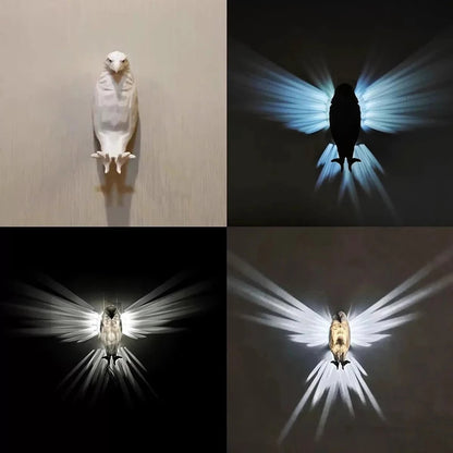 3D printed animal wall lamp  LED owl wall sconce