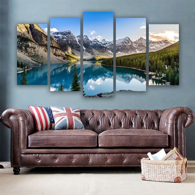 Lake mountain canvas wall art  moraine lake landscape print