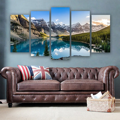 Lake mountain canvas wall art  moraine lake landscape print