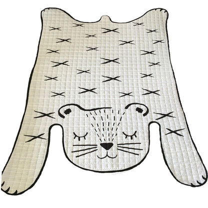 White tiger plush play mat kids floor mat tiger print