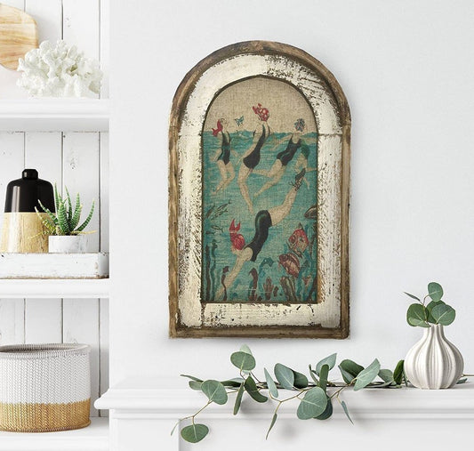 Swimming mural wall art  aquatic swimming mural